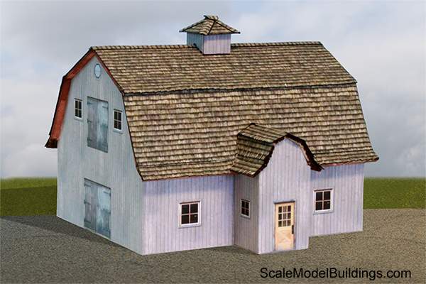 HO Scale cardstock barn