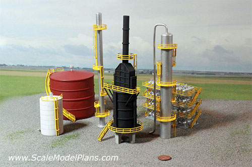 thumbnail image 2 of O Scale Oil Refinery Model – 1:48 Gauge – Built & Ready, Unpainted Industrial Building – Made In USA 2 of 3