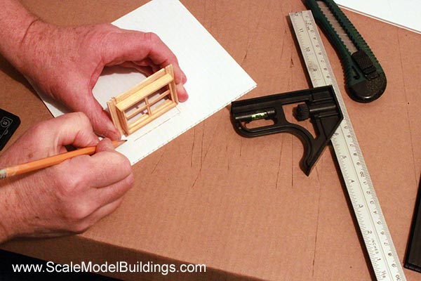 installing windows in a garden scale model building