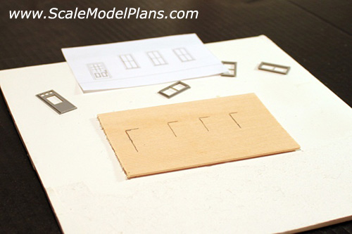 fitting windows in a scratch built model train structure